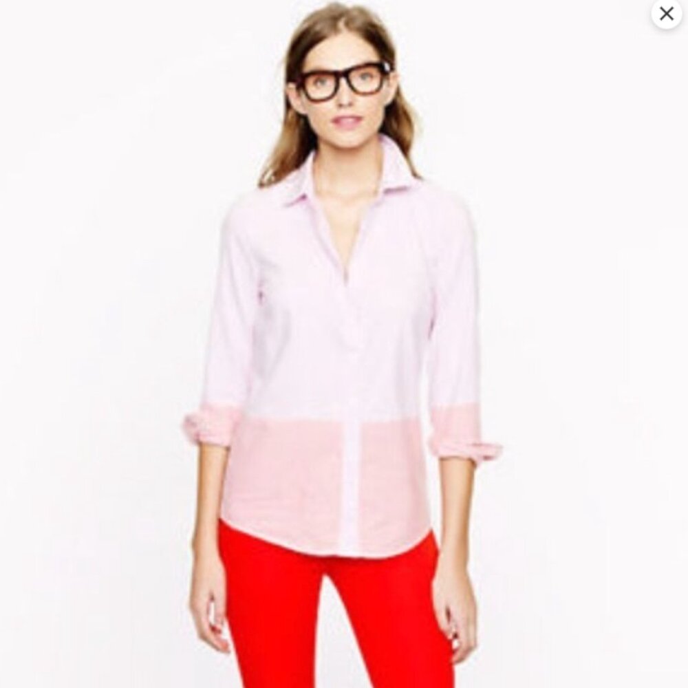 EUC J. Crew Button Down Pink "Boy fit" *sz 8*